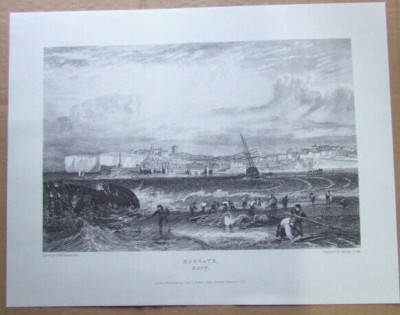 Margate Kent Marine Print after Turner 1824.  Hervorragende 70er Jahre Kollotypie Faksimile