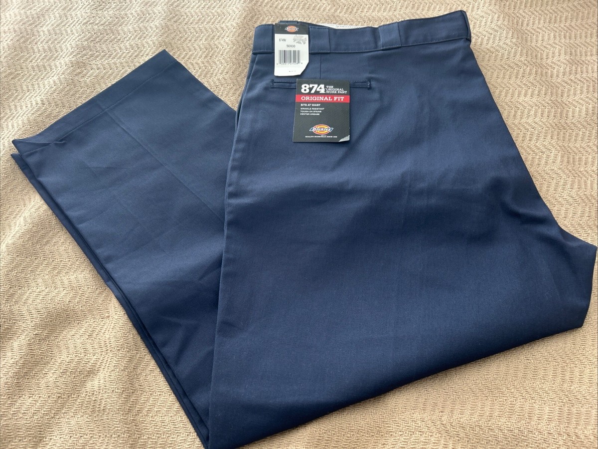 Dickies 874 Pants Mens 50 X 30 The Original Work Navy Blue