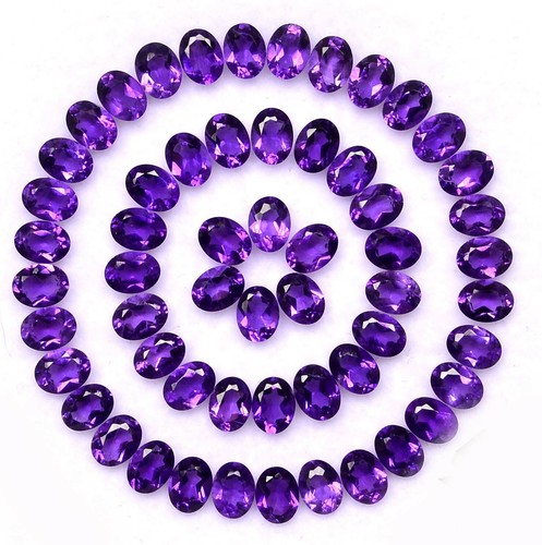 Lote de 10 piedras preciosas sueltas facetadas sin tratar amatista natural corte ovalado 4x3 mm - Imagen 1 de 4