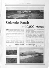 1926 Real Estate Ad 10,000 Acre Harry A Norton Ranch San Luis Valley Alamosa CO