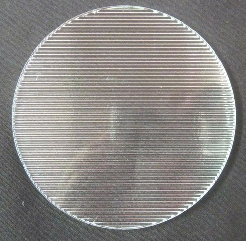 Pyrex Glass 4-5/16" Ribbed Lines Theater Stage Light Gel Flat 1 Diffuser Lens - Afbeelding 2 van 4