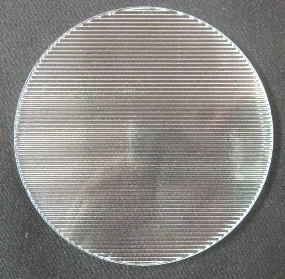 Lente difusora plana de gel de luz de escenario de teatro líneas acanaladas Pyrex Glass de 4-5/16" Foto 2 de 4