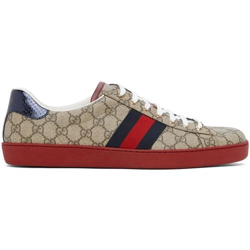 Baskets basses homme Gucci Ace GG Supreme beige bleu rouge taille 9,5 Royaume Uni, 10 États Unis