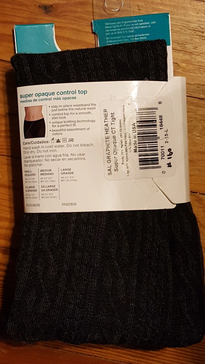 New! no nonsense 1 pair super opaque control top TIGHTS - size S | eBay