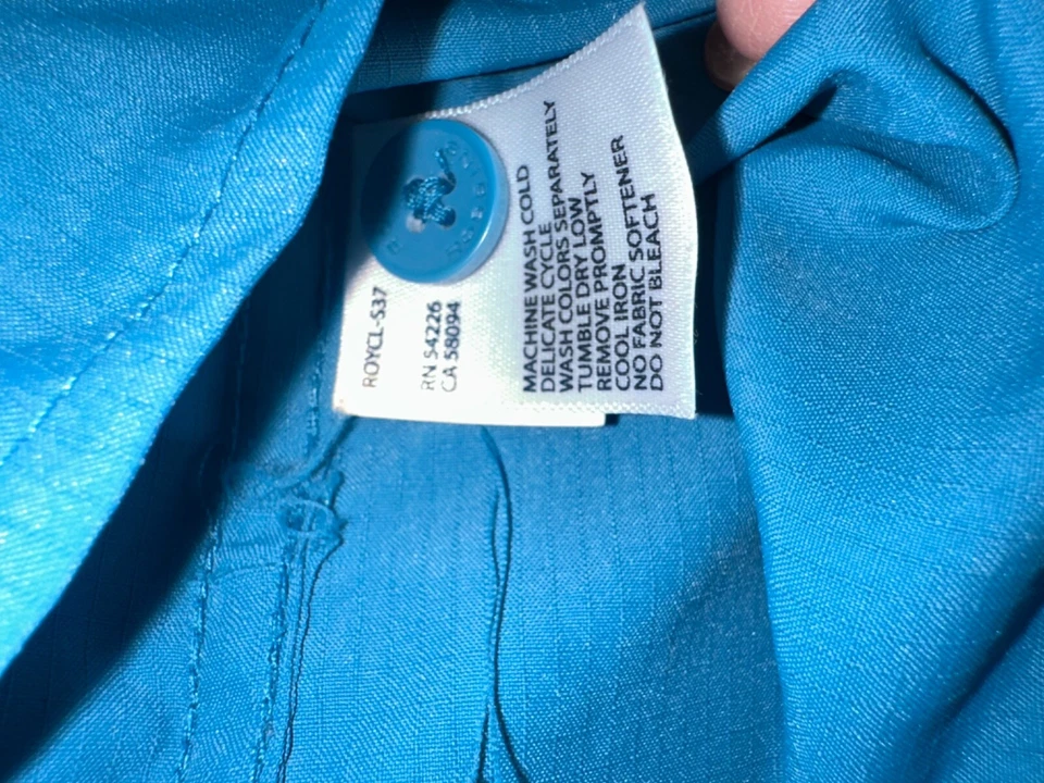 Royal Robbins Shirt Womens Blue Button Up Long Sleeve Outdoor Vented Hike XL - Image 3 of 4
