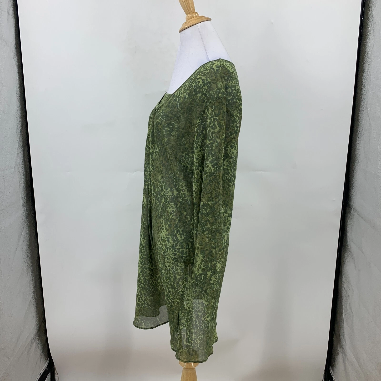 UNDERCOVER Victoria's Secret abito semi trasparente donna L grande stampa animale verde cover up
