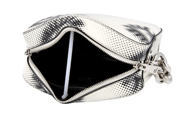 PRADA EYES AYERS SHOULDER BAG HANDBAG 1BA028 WHITE SILVER