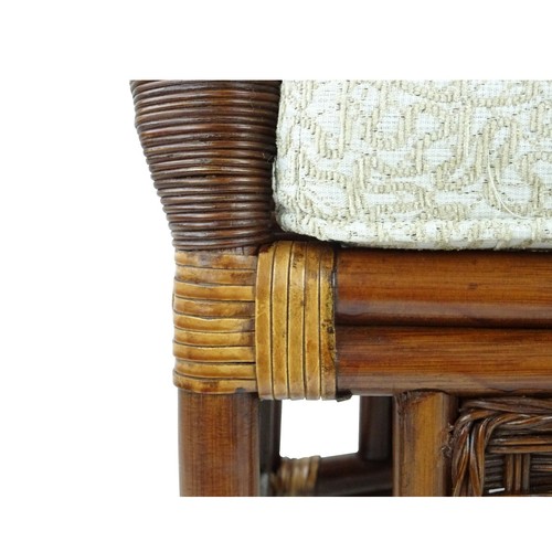 Alexa Ottoman Dark Walnut with Cushion Natural Rattan Wicker Handmade Design - Picture 6 of 8