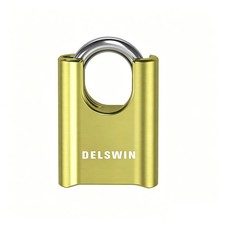 DELSWIN 4-Digit Combination Lock Outdoor Padlock - Heavy Duty Locker Lock wit...