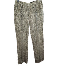 VTG 90s Roberto Cavalli Womens Jeans XL Brown Leopard Print Straight Textured