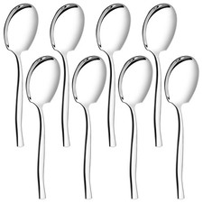 Large Stainless Steel Buffet Serving Spoon Set of 8 for Restaurants, Catering...