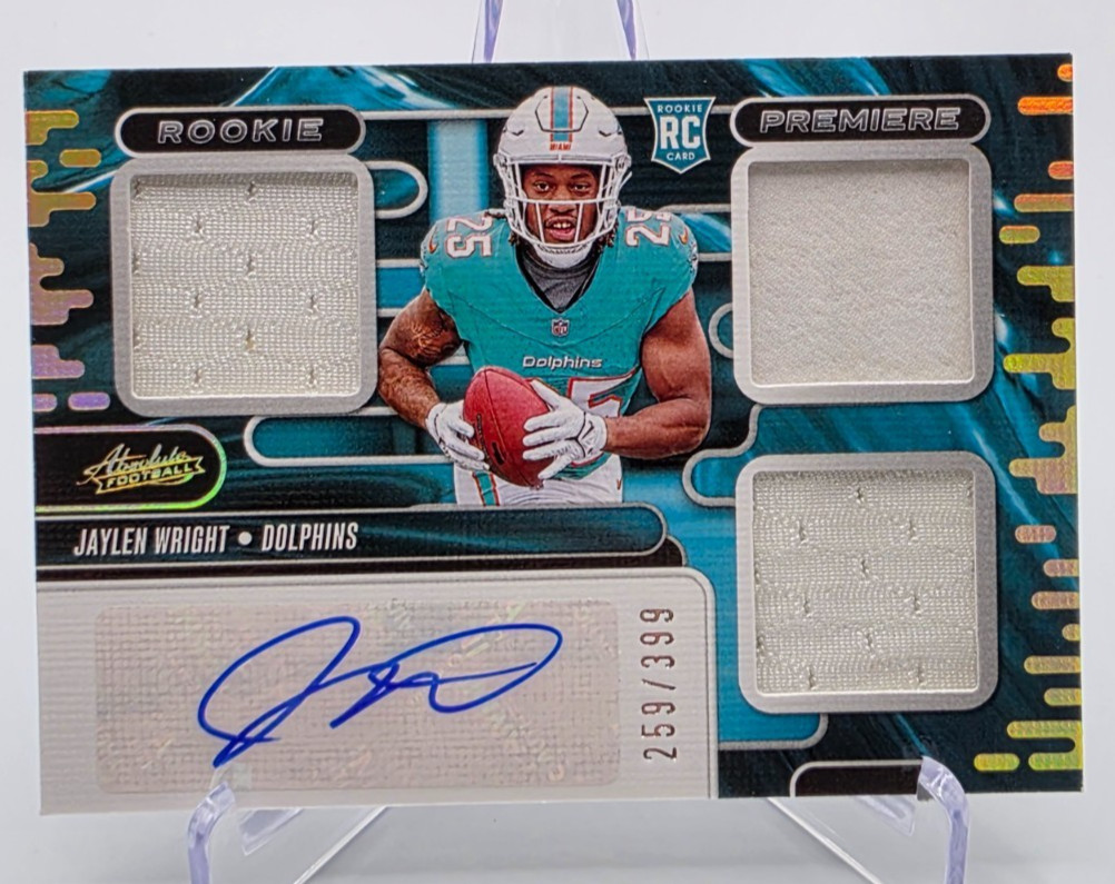 2024 Panini Absolute - Rookie Premiere Materials Autographs Jaylen Wright Fins