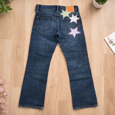 Urban Renewal Remade UO Levis Doily Patch Distressed Jeans Womens 29 x 30 Casual
