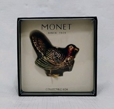 Vintage Monet Turkey Trinket Box 