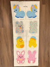 Fabric Panel HUG-UMS Cute Calico Pony, Duck, Bear & Bunny Doll Pillows 8"Tall