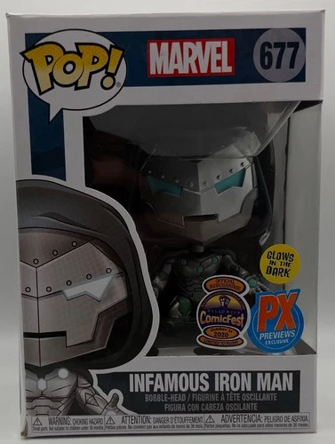 Funko Pop! Infamous Iron Man#677 PX Previews Exclusive w/Protector