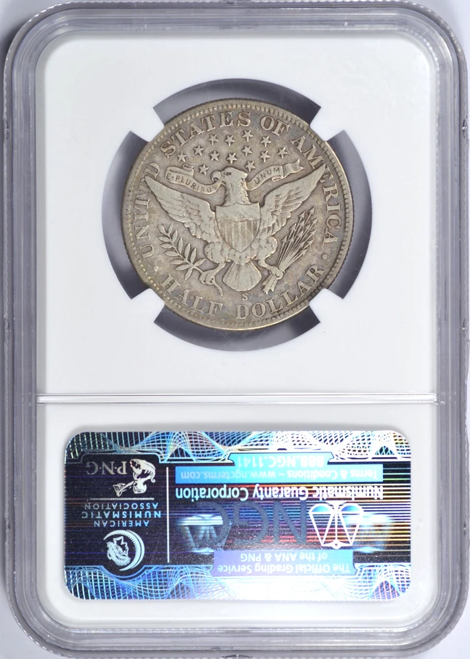 1906-S BARBER HALF DOLLAR NGC VF25 NICE COIN SUPER ORIGINAL - Image 2 of 3