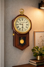 Vintage Pendulum Wall Clock with Battery Oper...
