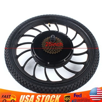 48V 1000W 20'' E-bike Rear Wheel Electric Bicycle Motor Conversion Kit Hub