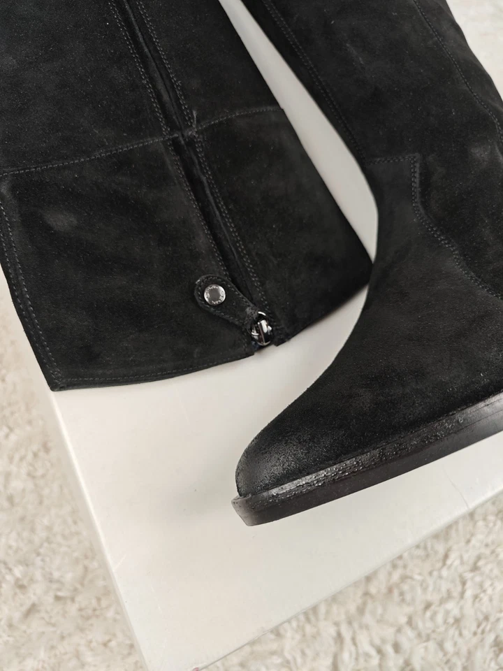 GEOX – Bottes Femme Hautes en Cuir Suédé Noir – Taille 38 - Photo 3/4