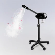 Facial Steamer, Face Steamer on on Wheels with More Steam, Adjustable Height for