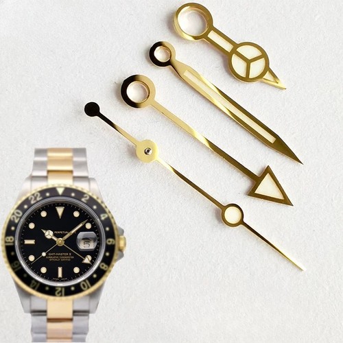 For RLX 16713 Gold Retro Style Green Luminous Watch Needle For 3185 Movement