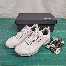 Ecco Biom Fjuel Shoes Men Size US 6/6.5 EU 41 White Yak Leather Golfing Sneaker