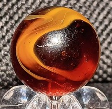 Large M.F. Christensen Slag Marble. .80" Wet Mint. STUNNING MFC Transitional