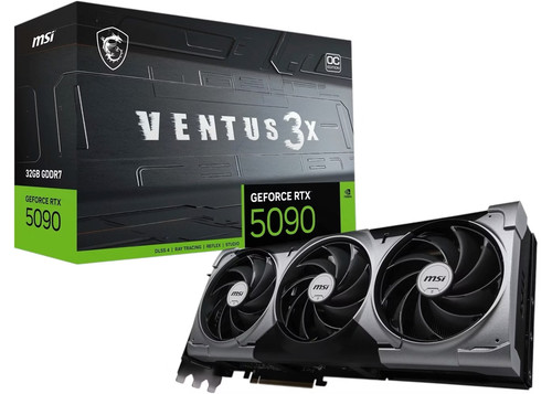 MSI NVIDIA GeForce RTX 5090 32GB GDDR7 VENTUS 3X OC Graphics Card | G5090-32V3C