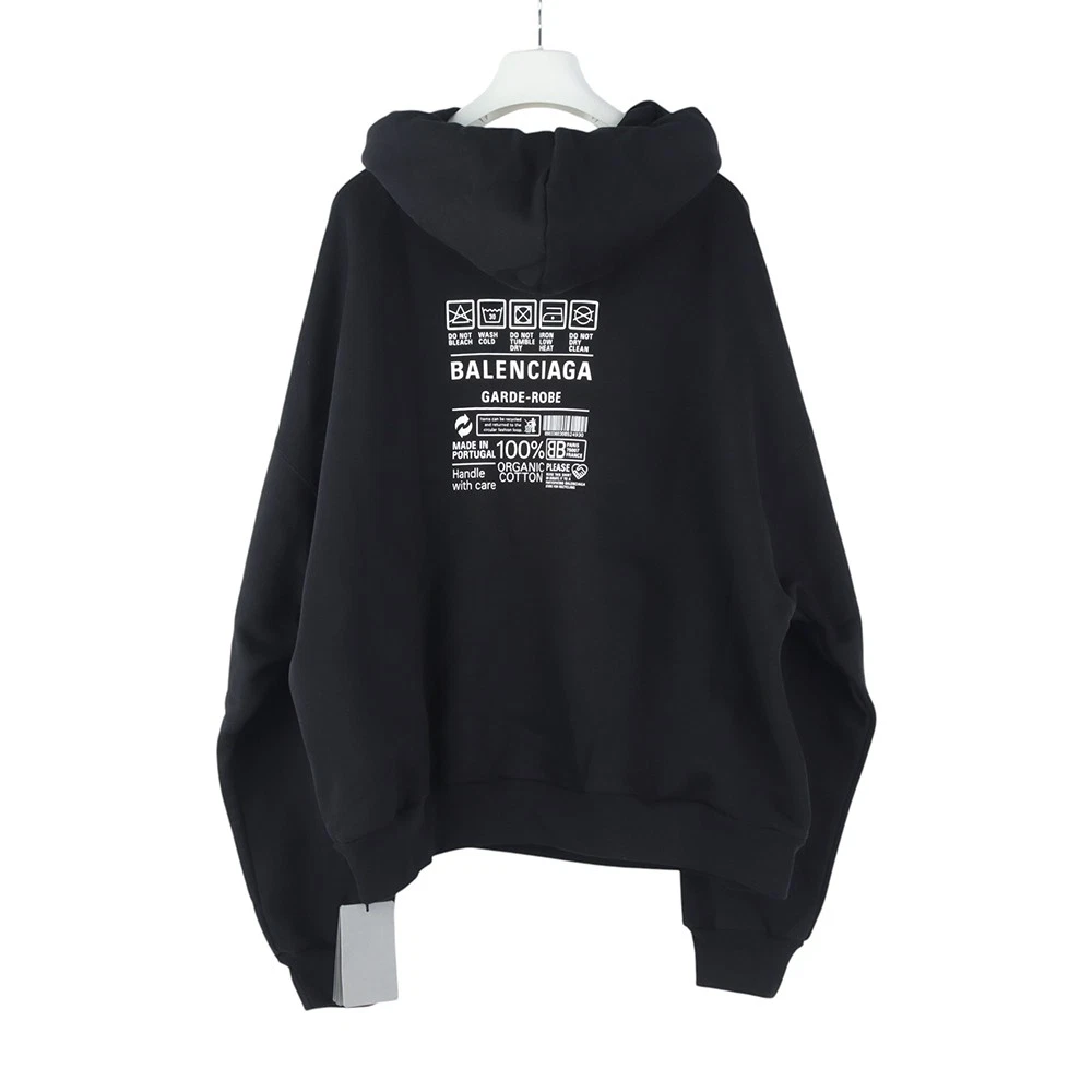 Felpa con cappuccio Balenciaga Care stampa etichette M 35036 136476287