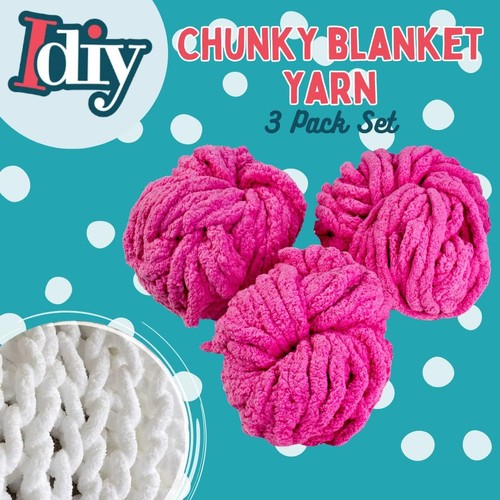 Chunky Yarn for Crocheting (Tie Dye Pink, Purple, Blue, 3 Pack) 72 Yards Total - Picture 2 of 5
