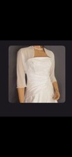 NEW Ivory Chiffon Bolero Shrug Size L Formal Wedding Cover Up Sheer Jacket