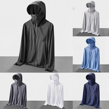 Men's Outdoor Hooded Jacket Sun Protection Quick Dry for Fishing Hunting Use