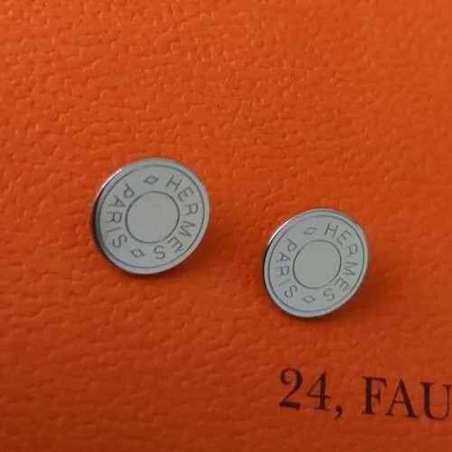 Hermes Genuine Sellier Button set of 2 Round Silver 12mm Near mint