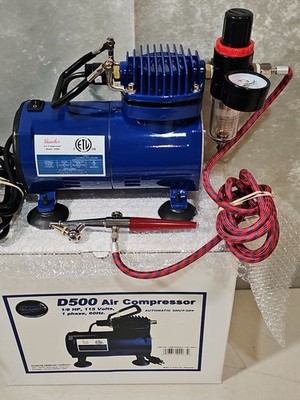 Paasche Airbrush HO410 Setup Combo W/ D-500 Air Compressor 1/8HP, 115Volts