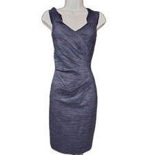 ELIZA J Women's Navy Blue Ruched Sheath Dress - Size 6 - Elegant Cocktail Dress