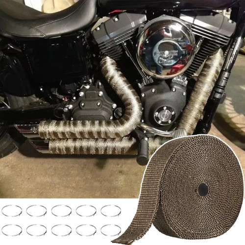 Cinta de envoltura térmica de escape colector de tubo turbo cabezal titanio rollo 2" x 50 pies - 10 lazos - Imagen 14 de 18
