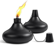 Upgraded Tabletop Torches Set of 2, 24Oz Citronella Candles for Outdoor, Metal T