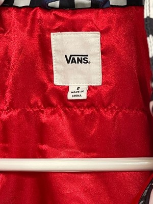 VANS Authentic BMX Checkered Print Women's bomber Jacket Red Black