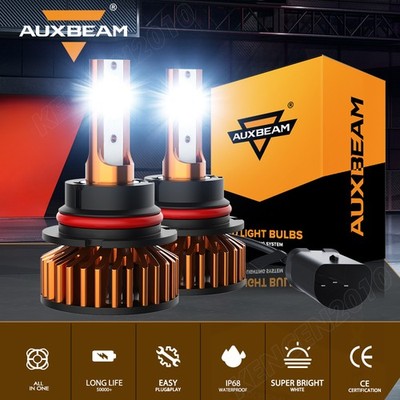 AUXBEAM HB5 9007 LED Headlight Bulbs Kit 6500K White High Low Dual Beam Bulbs 2x