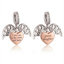 Enkelin I Love You To The Moon And Back 925 Sterling Silber Charm 