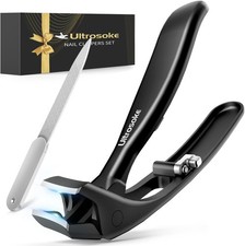 Toenail Clippers for Seniors Thick Toenails, Angled Head Toe Nail Black