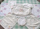 Lot Of 7 Vintage Linens, Doilies (2)Runners Hand Embroidery Crochet Granny Chic