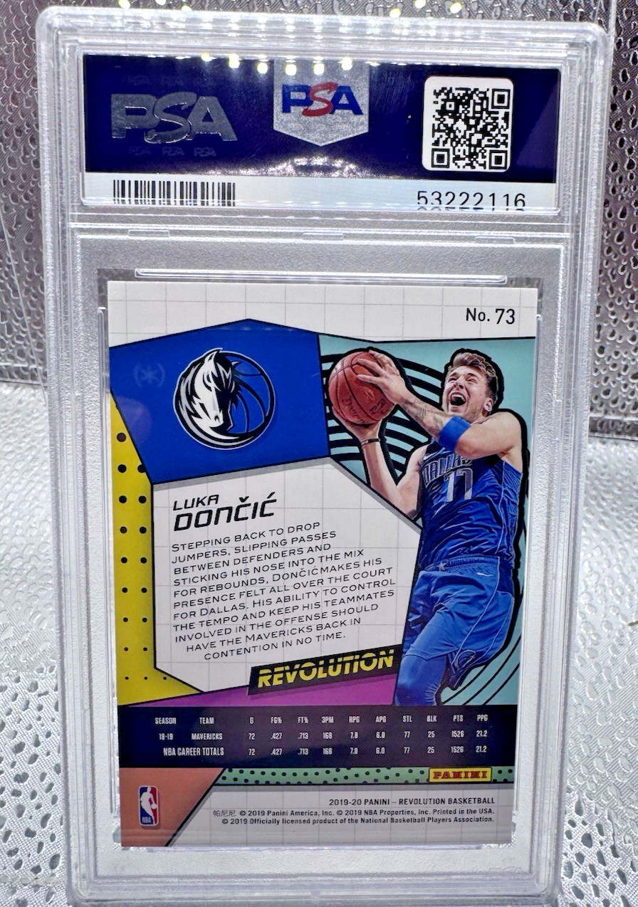 Panini 2019-20 Revolution Luka Dončić #73 Base PSA 10 Dallas Mavericks view 2
