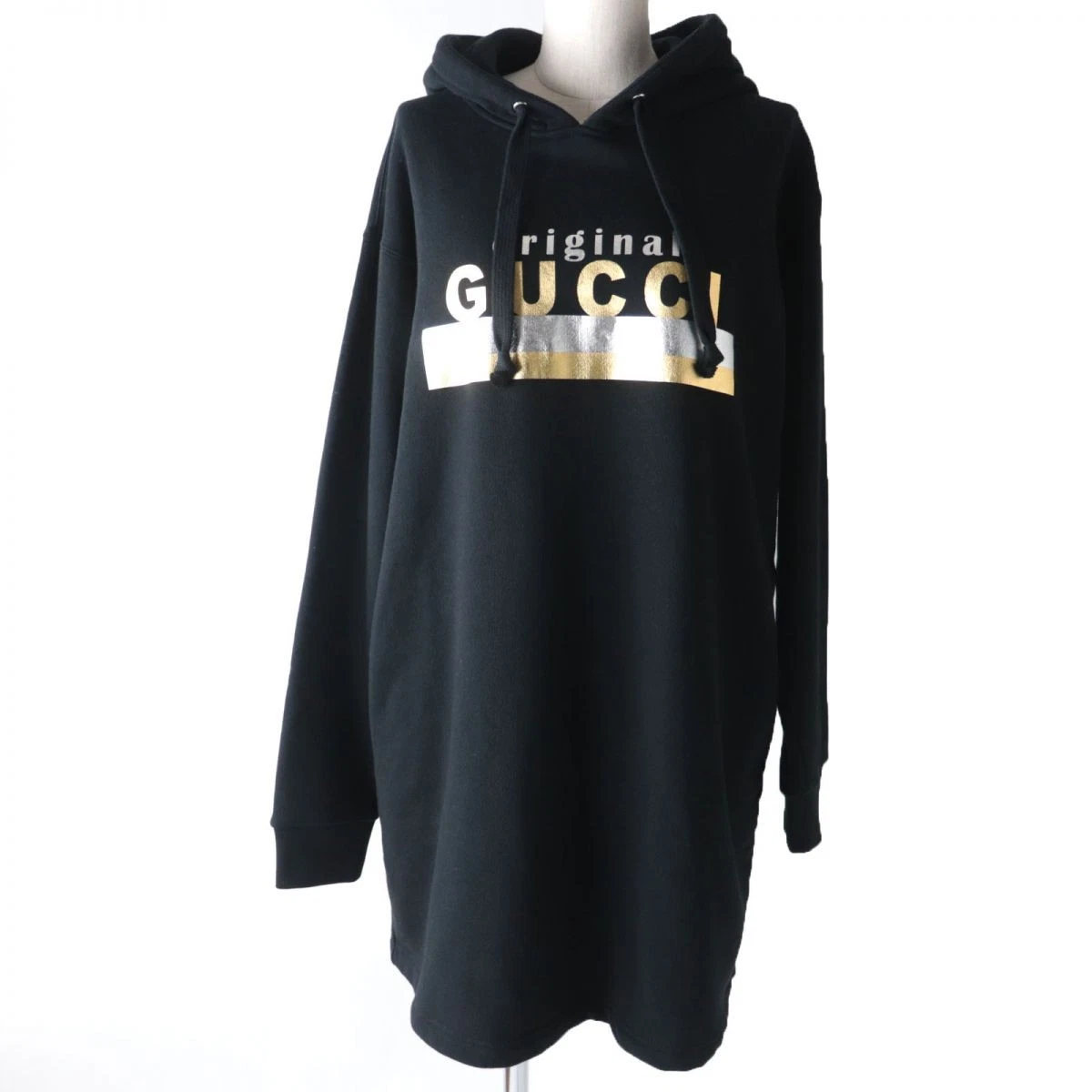 Robe à capuche GUCCI état 610127 logo imprimé manches longues 100% coton