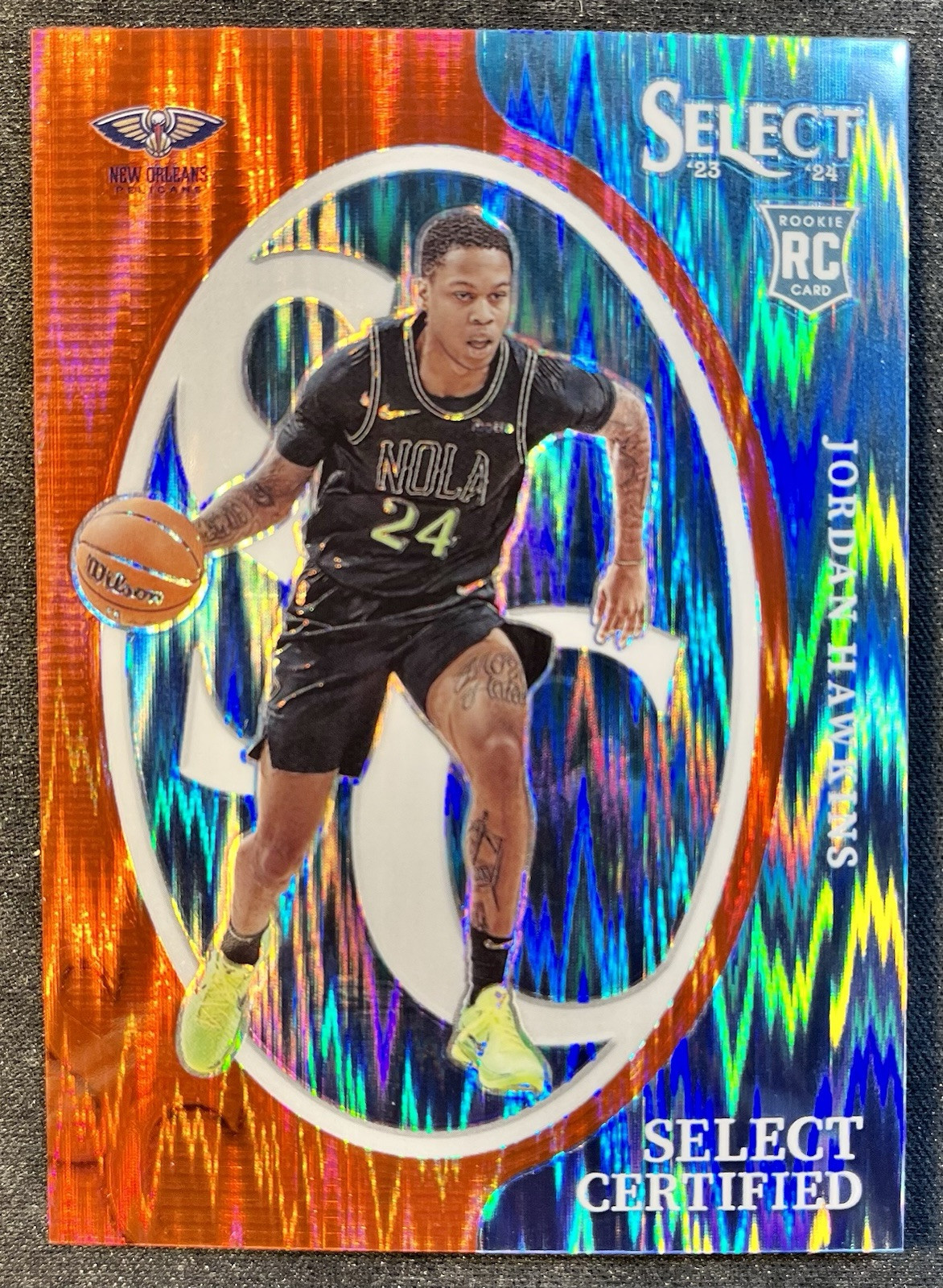 2023-24 Panini Select Certified Red Flash Prizm /99 JORDAN HAWKINS #17 Rookie RC