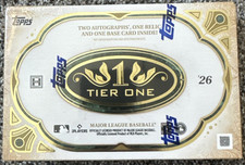 2026 Topps Tier One Baseball MLB Factory Sealed Hobby Box - 2 Autos & 1 Relic