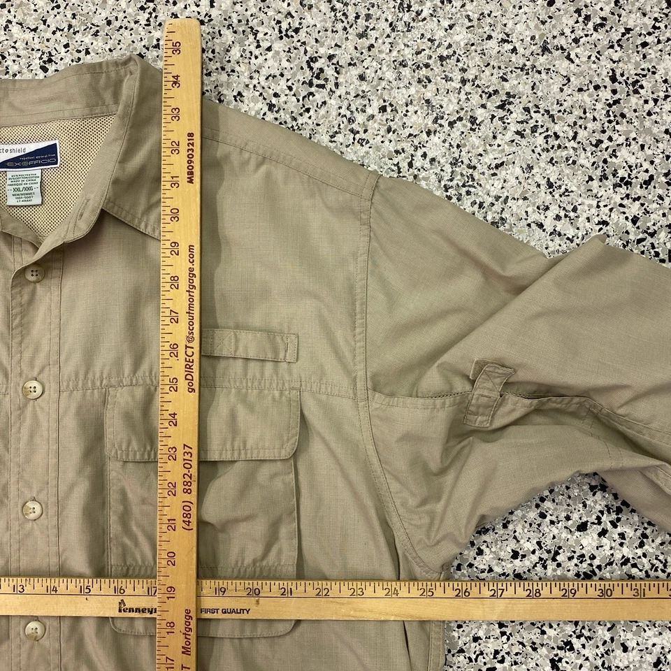 Camisa EX OFFICIO Para Hombres 2XL XXL Beige Sólido Protector de Insectos Senderismo Ligera LS Foto 3 de 4