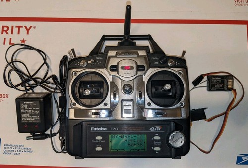 Futaba T7C 7-Channel 2.4GHz RC Radio Transmitter With 1 R617fs Receiver Works