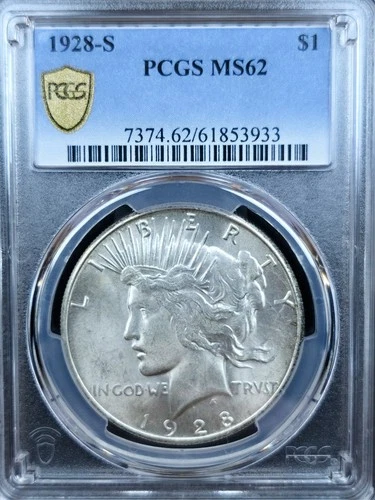 1928-S PCGS MS 62 - Peace Silver Dollar *Superb for Grade*